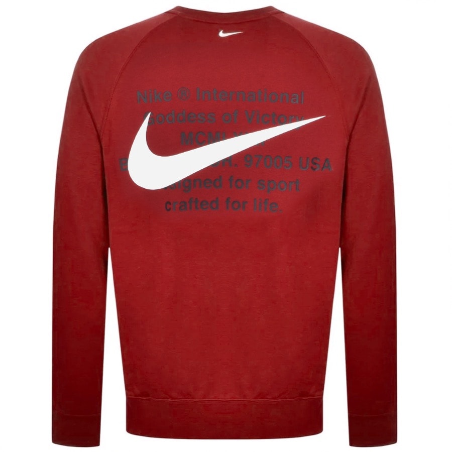 Alternative Image for ProductNike Crew Neck Swoosh Sweatshirt Red2
